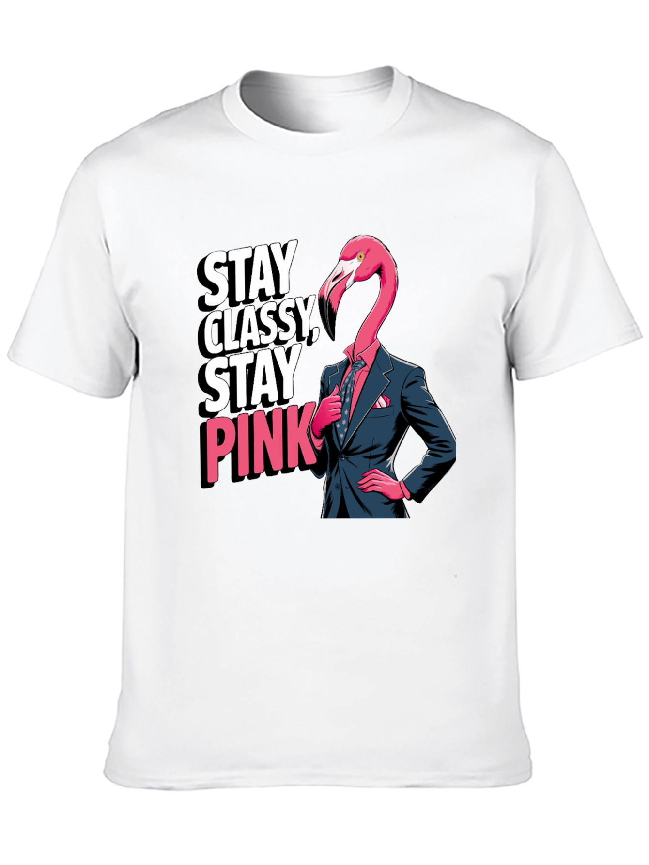 Stay Classy Flamingo T-Shirt - Unique Graphic Tee