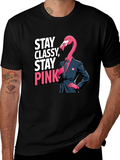 Stay Classy Flamingo T-Shirt - Unique Graphic Tee