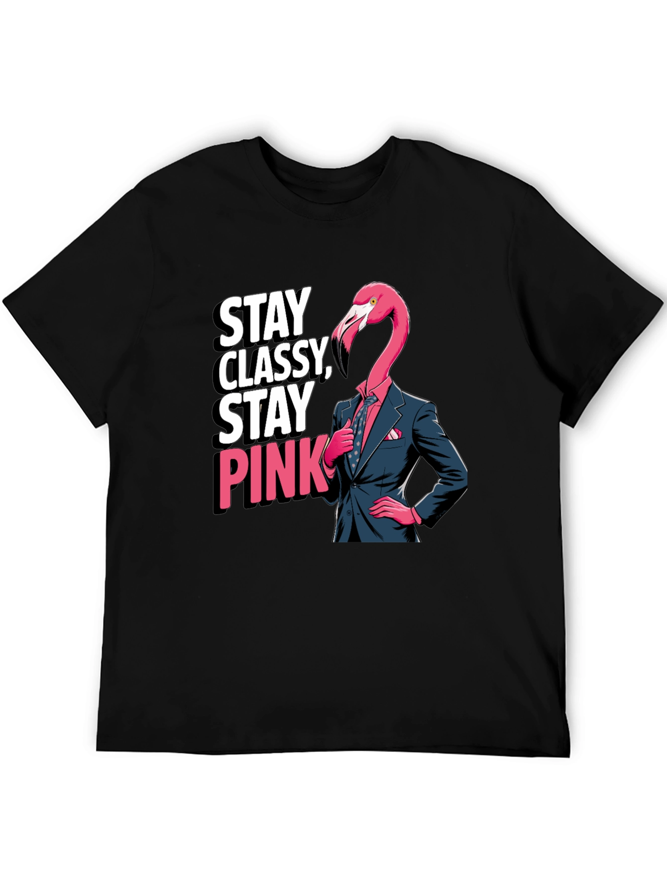Stay Classy Flamingo T-Shirt - Unique Graphic Tee