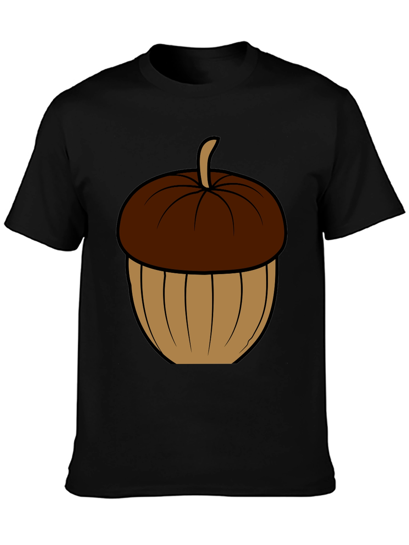 Acorn Graphic Tee - Black Cotton T-Shirt