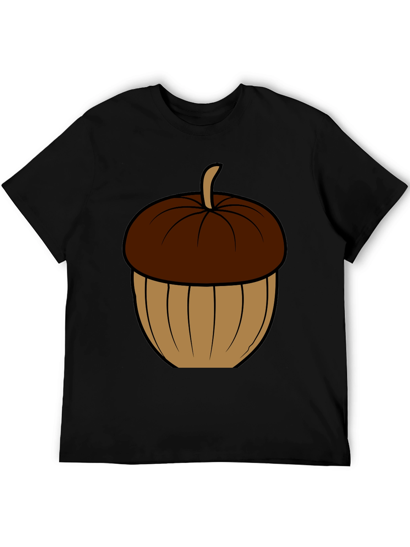 Acorn Graphic Tee - Black Cotton T-Shirt