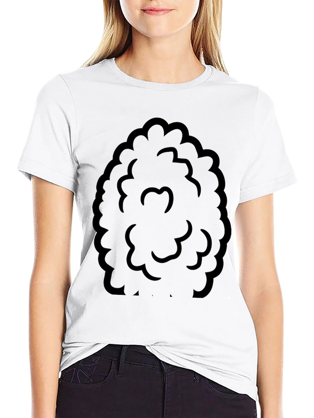 Fun Black Afro Wig T-Shirt Costume Tee