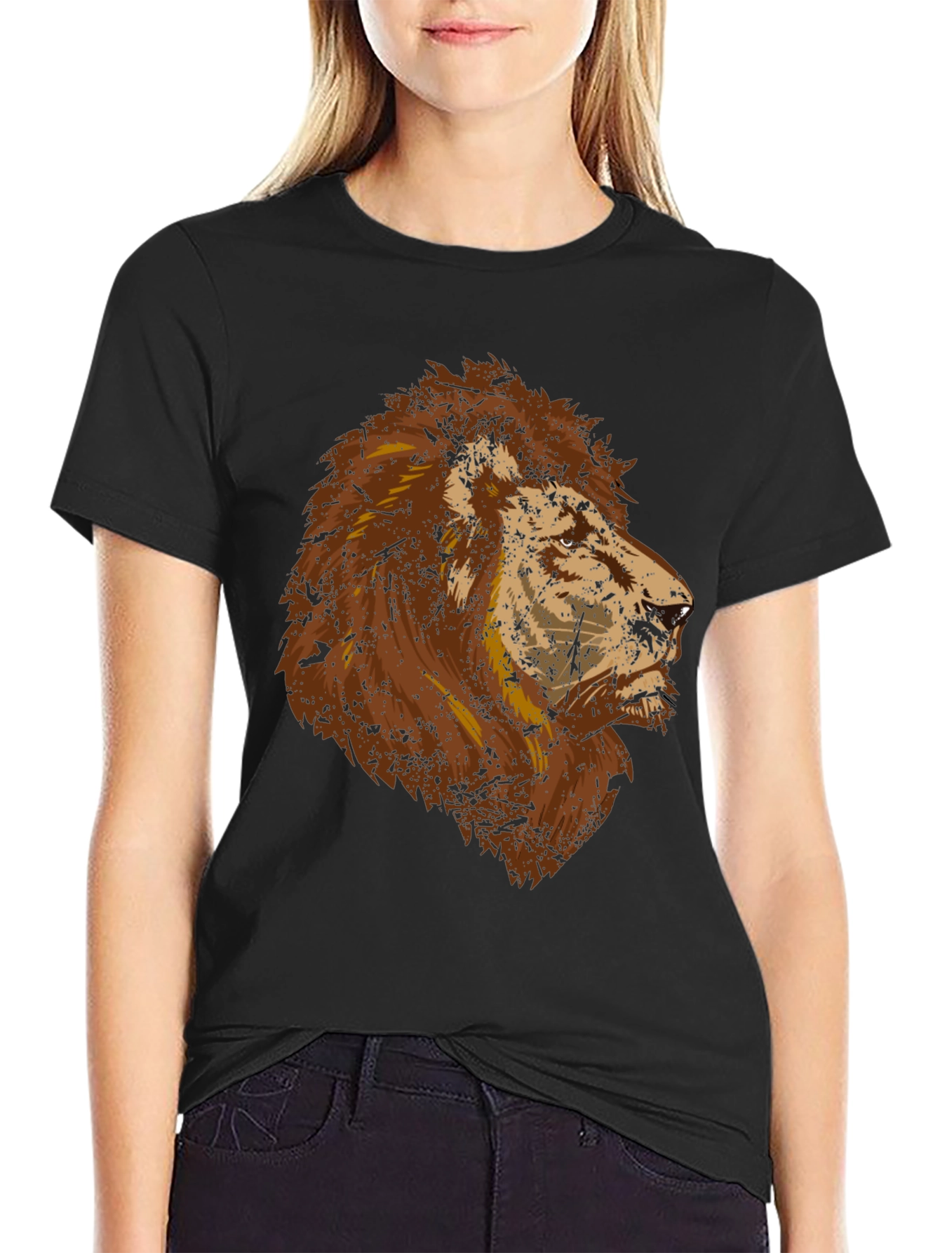 Lion Graphic T-Shirt - Mens Crew Neck Tee