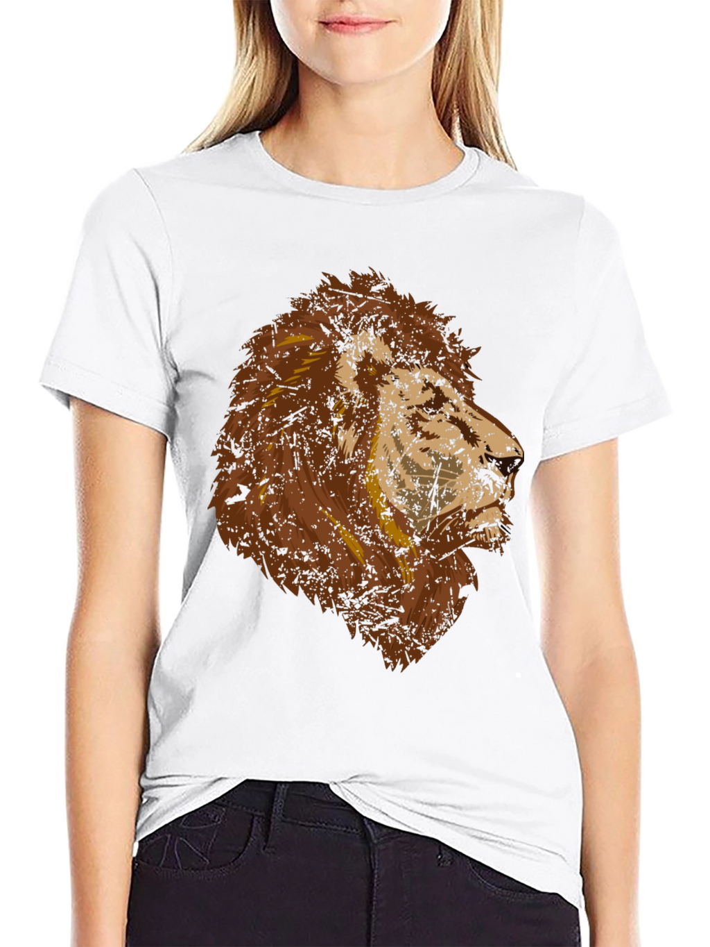 Lion Graphic T-Shirt - Mens Crew Neck Tee