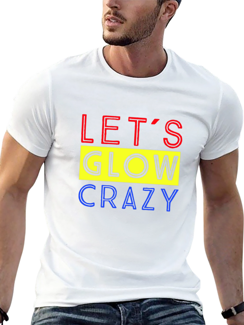 Lets Glow Crazy Graphic Tee - Black