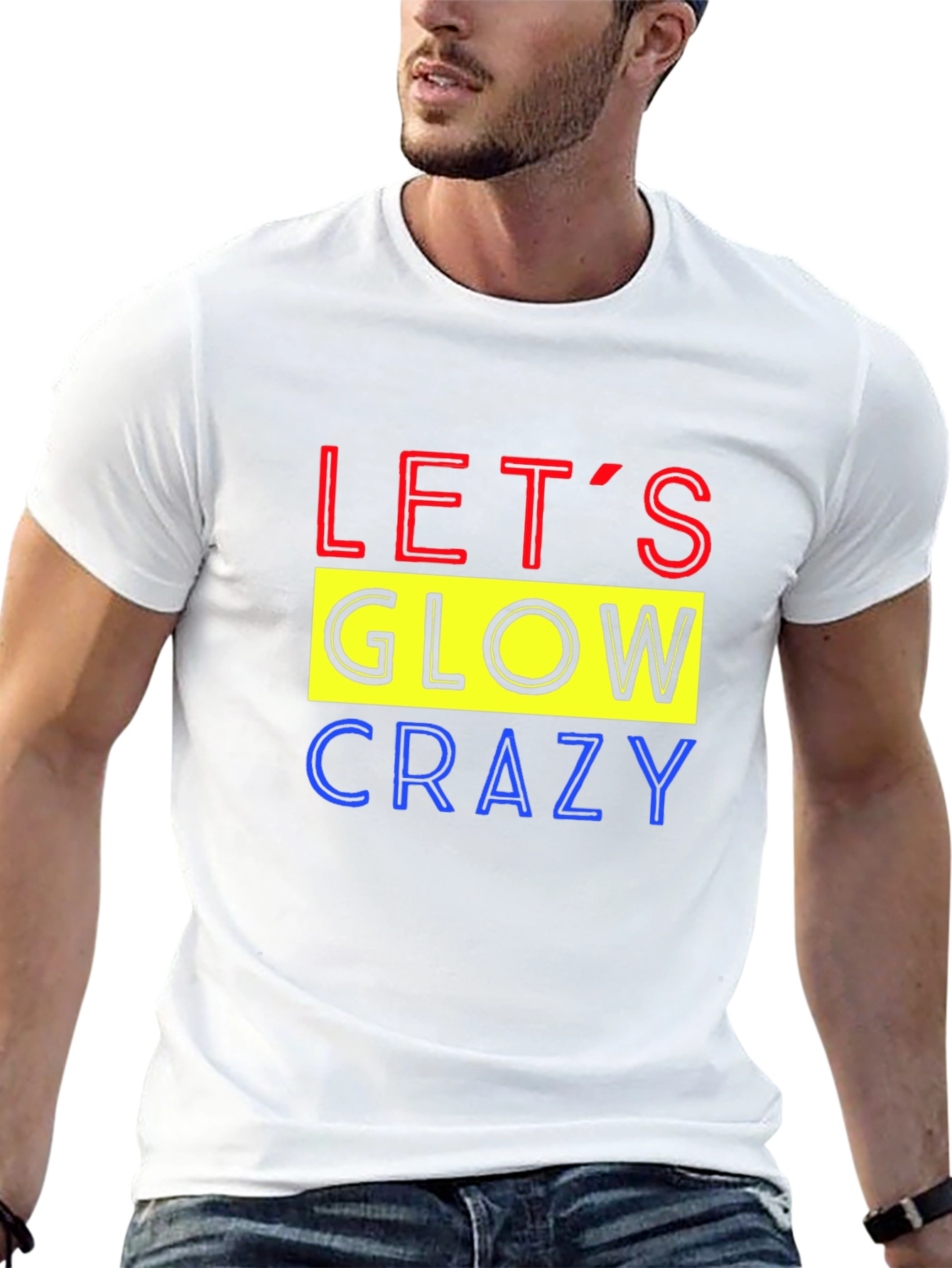 Lets Glow Crazy Graphic Tee - Black