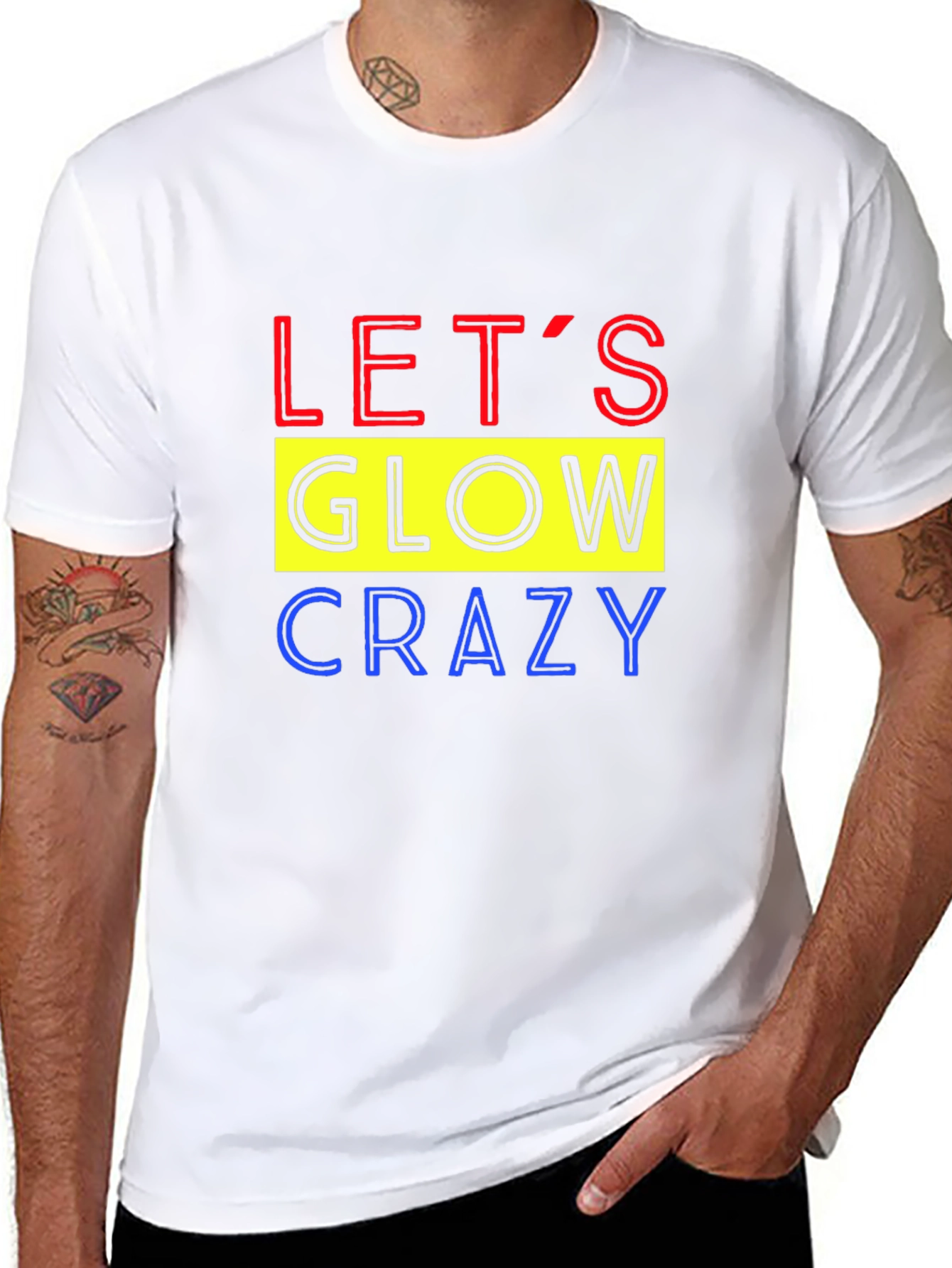 Lets Glow Crazy Graphic Tee - Black