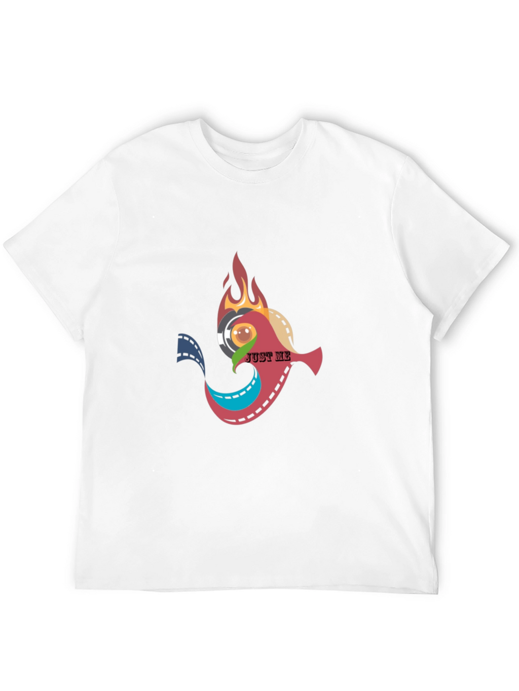 Artsy Black T-Shirt: Film & Flames Design
