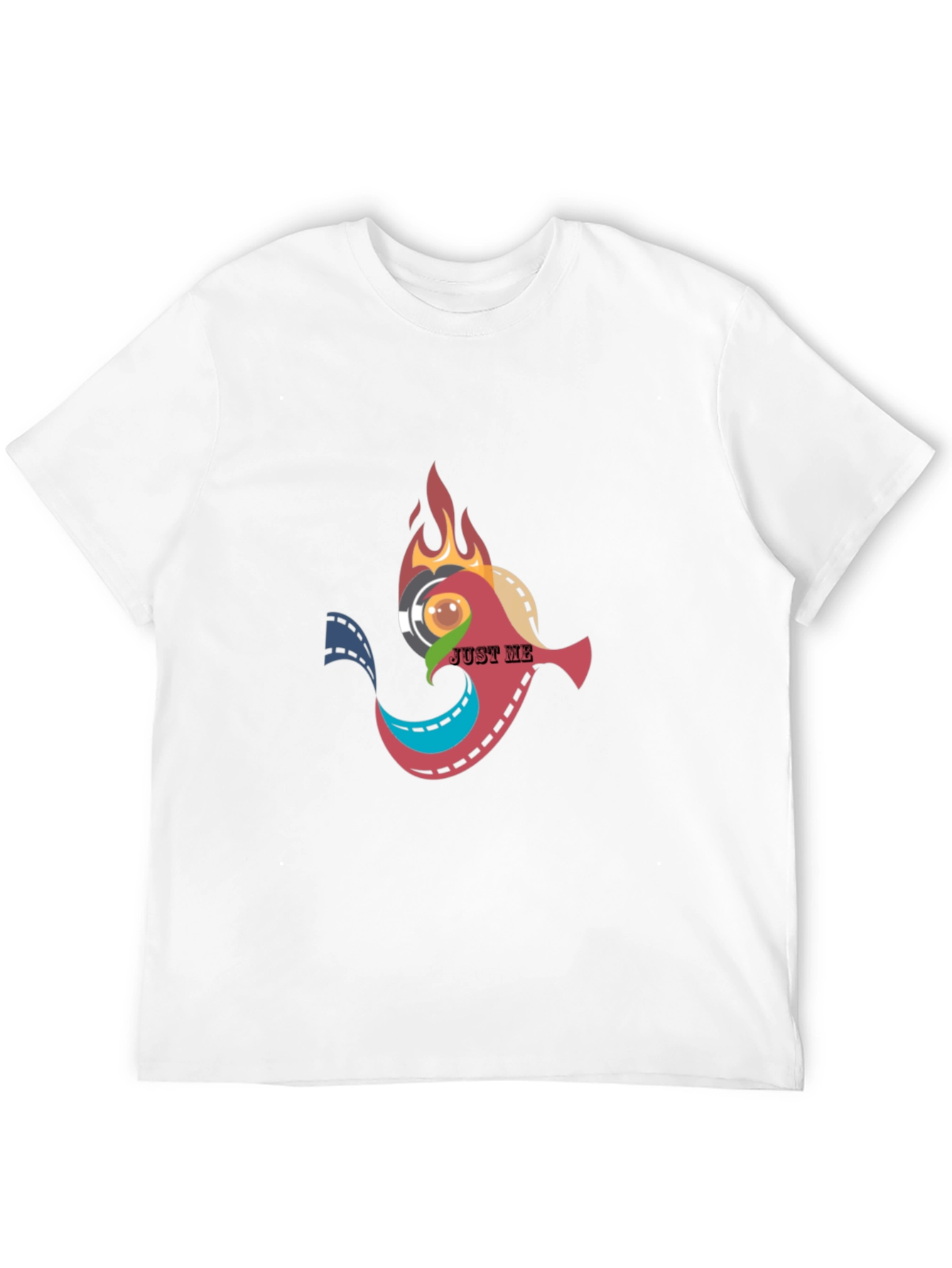 Artsy Black T-Shirt: Film & Flames Design