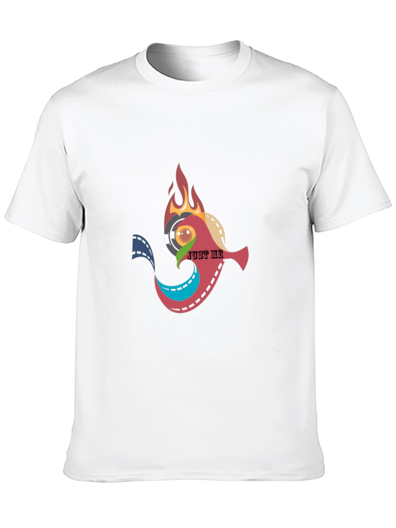 Artsy Black T-Shirt: Film & Flames Design