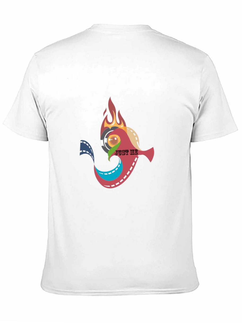 Artsy Black T-Shirt: Film & Flames Design