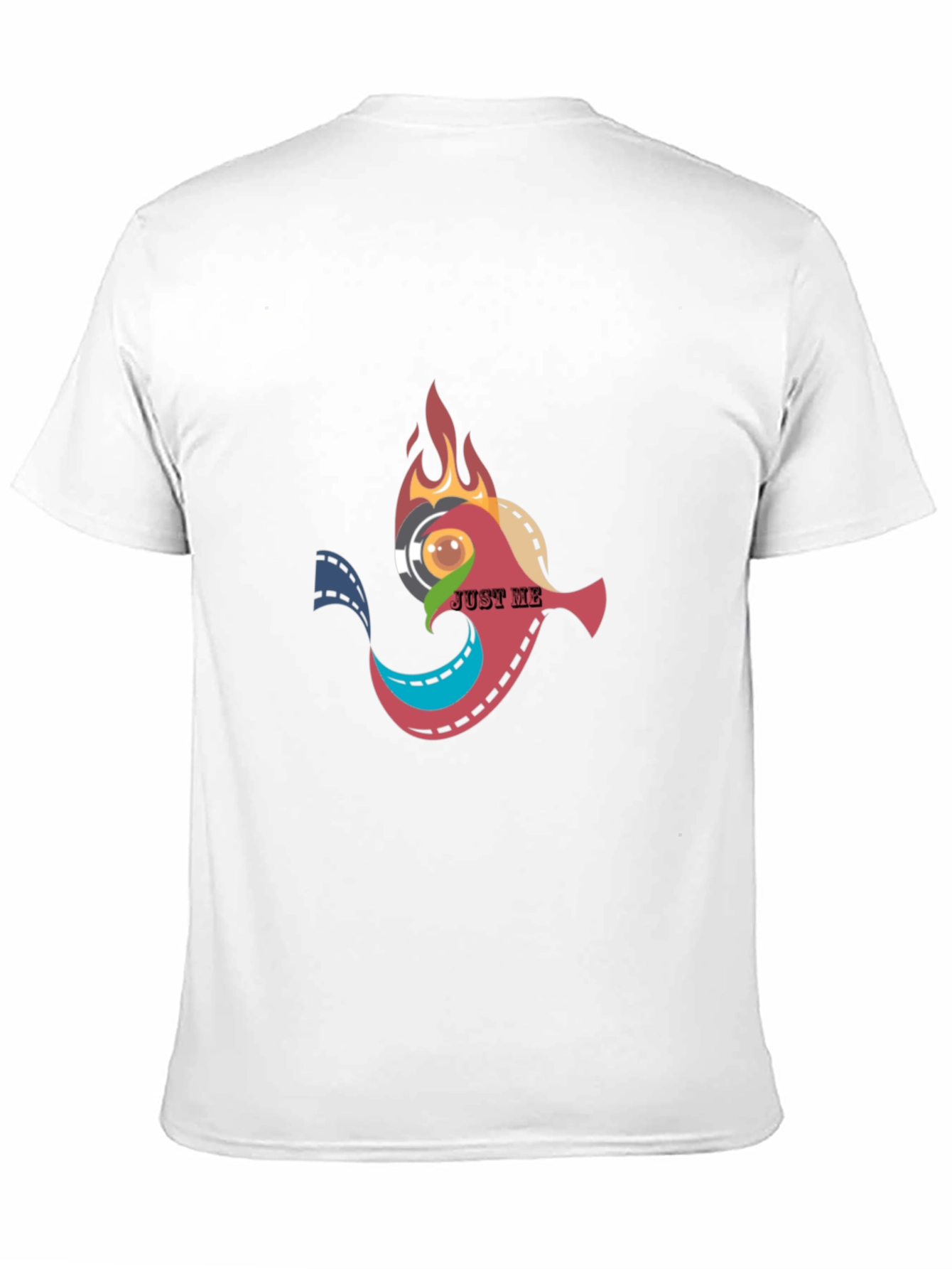 Artsy Black T-Shirt: Film & Flames Design