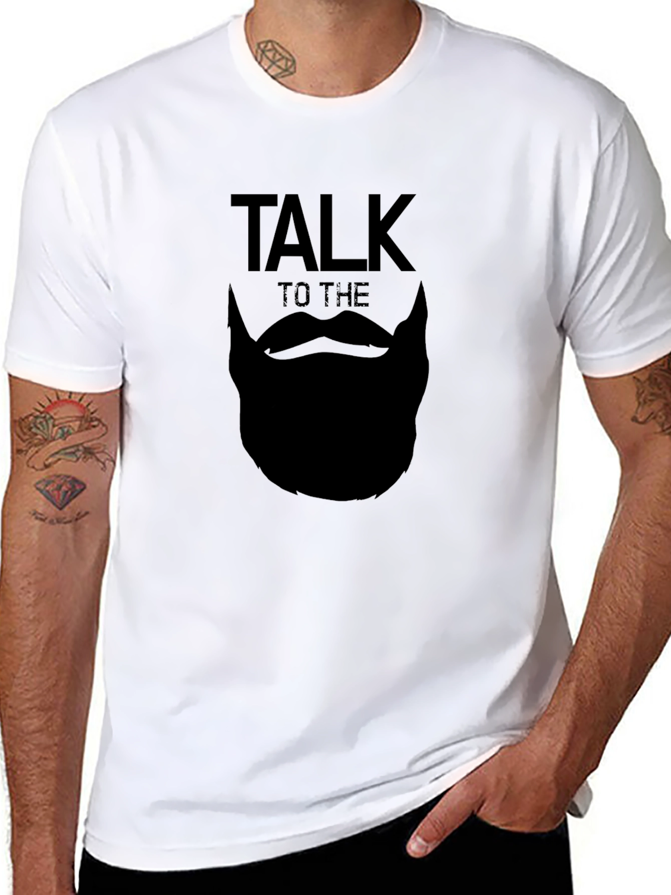 Talk to the Beard T-Shirt - Black Graphic Tee