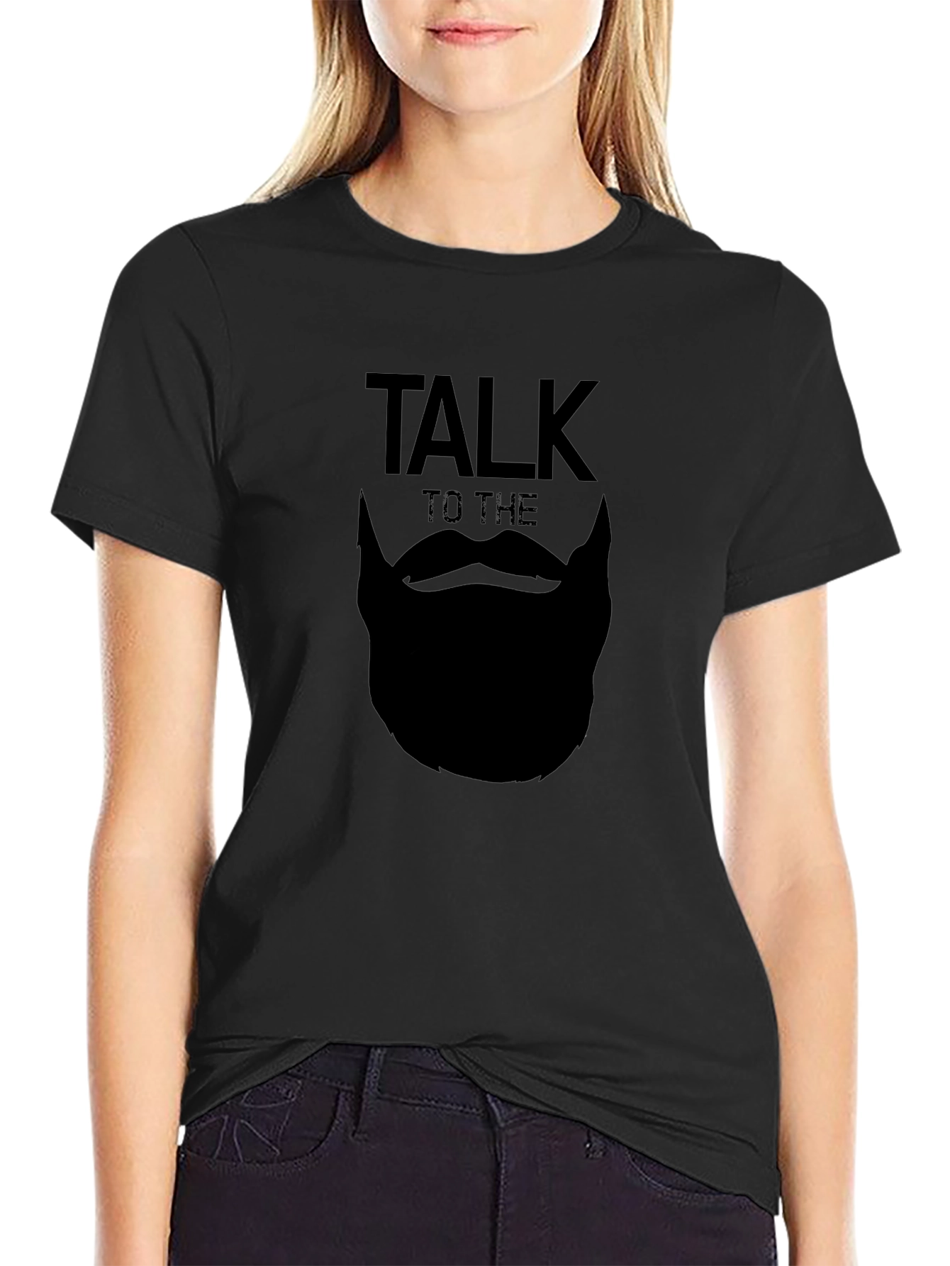 Talk to the Beard T-Shirt - Black Graphic Tee