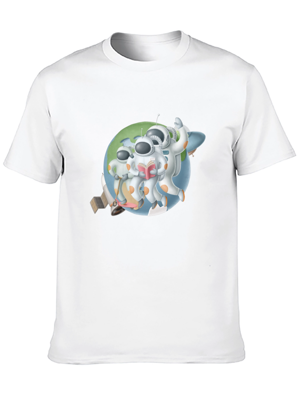 Astronauts Graphic T-Shirt - Black Crew Neck