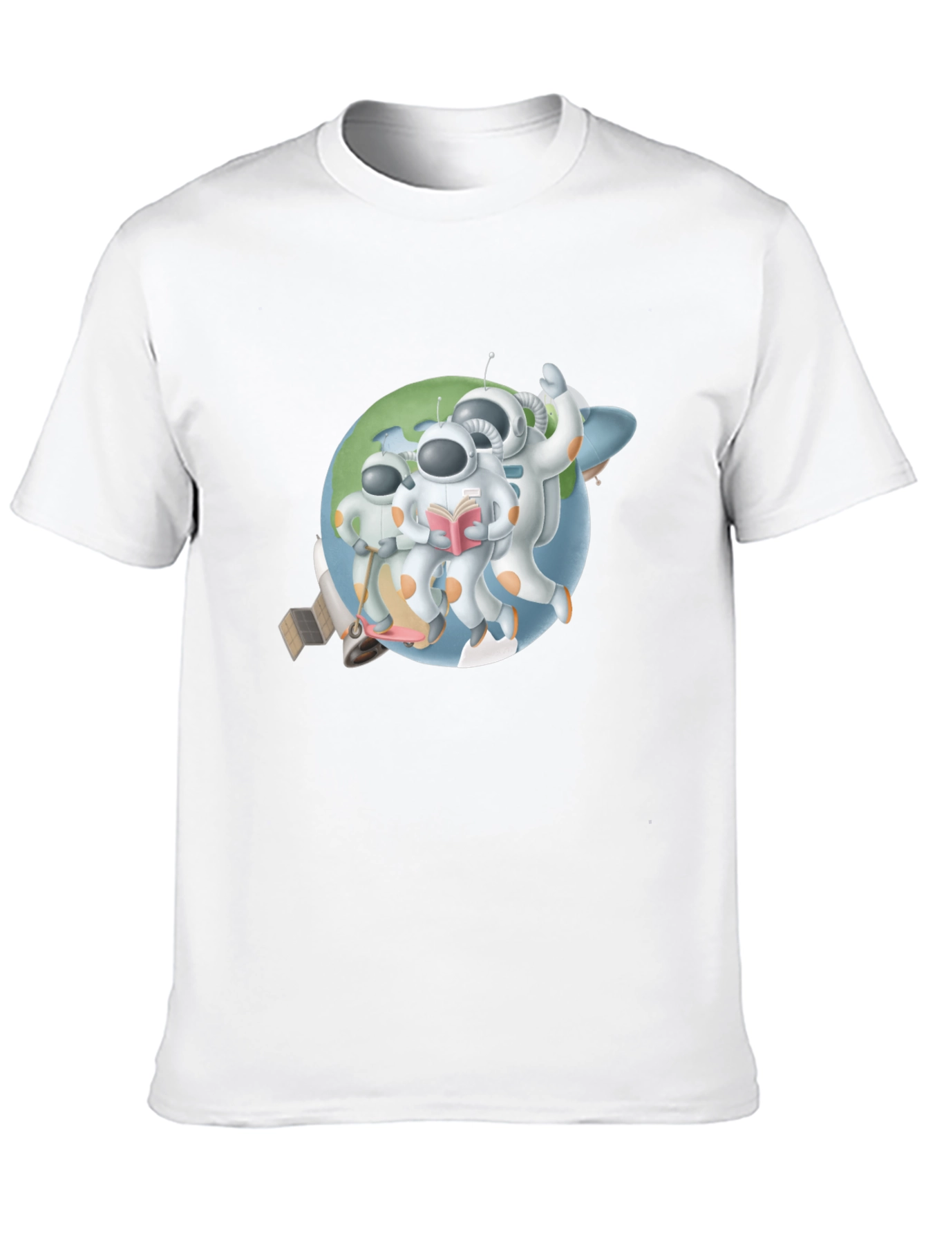 Astronauts Graphic T-Shirt - Black Crew Neck