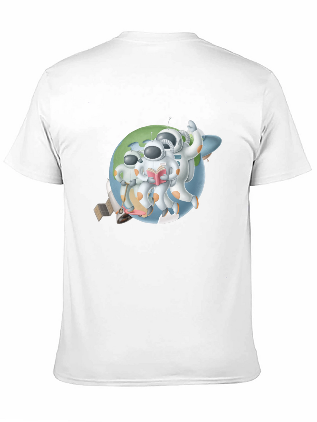 Astronauts Graphic T-Shirt - Black Crew Neck