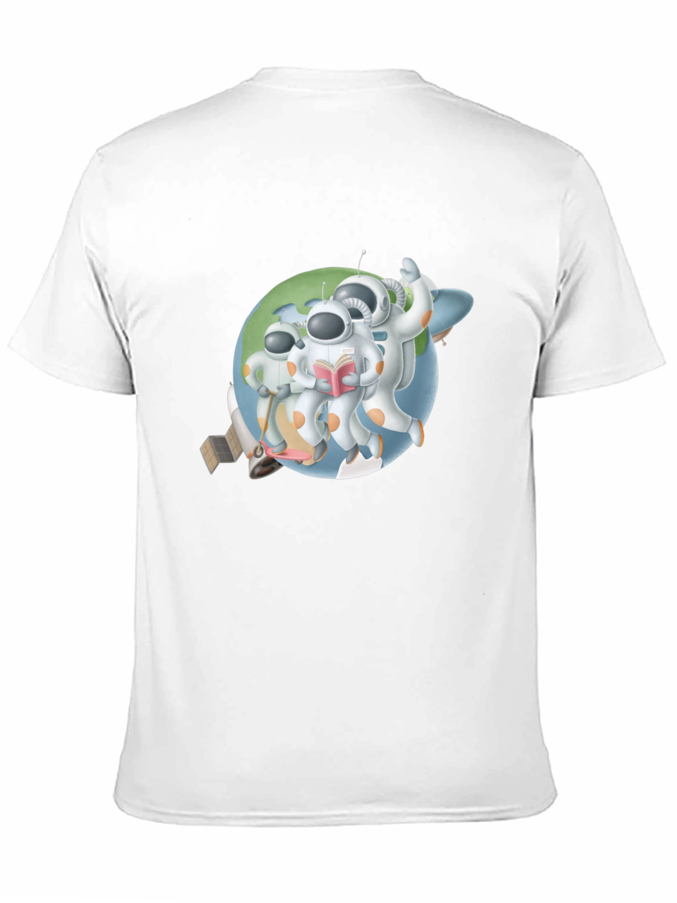 Astronauts Graphic T-Shirt - Black Crew Neck