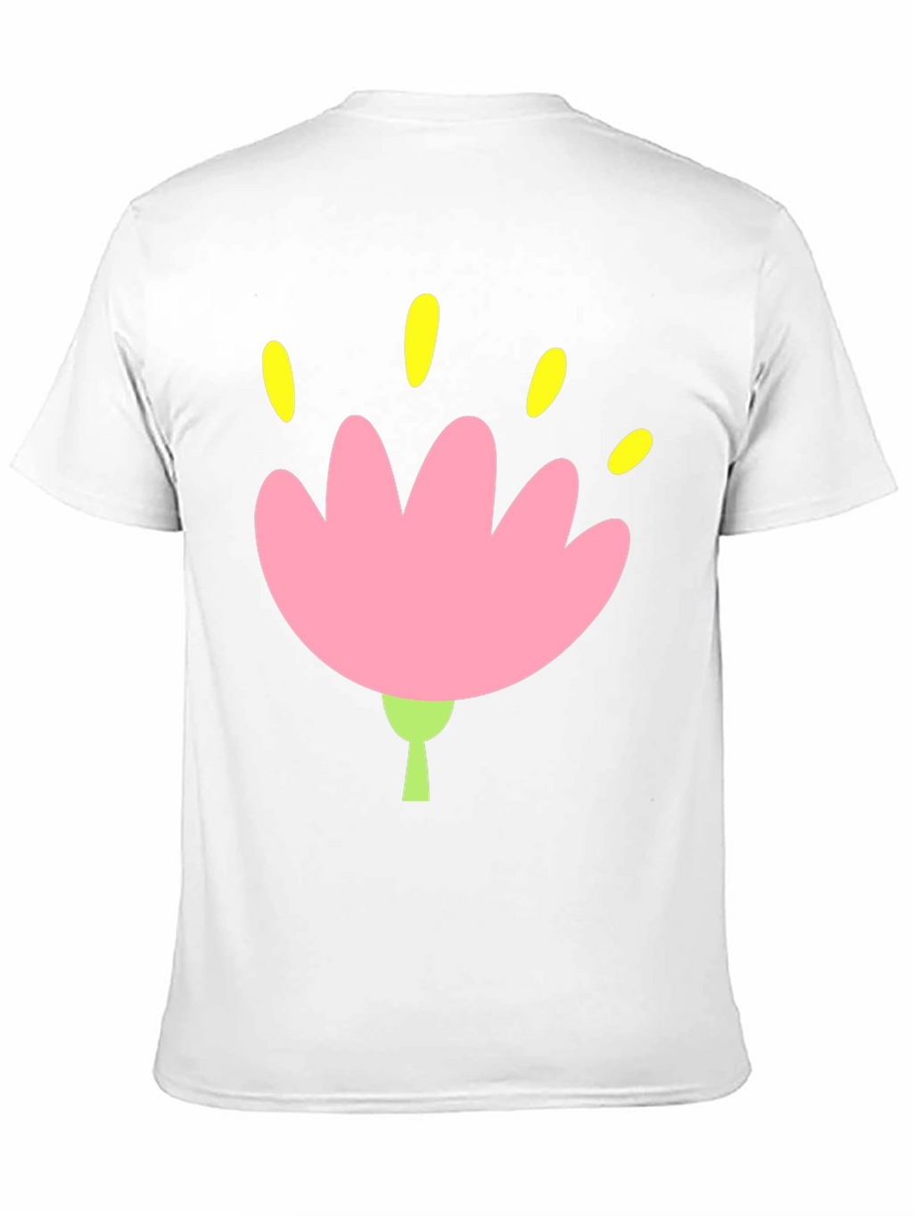 Black Tee with Pink Flower Graphic