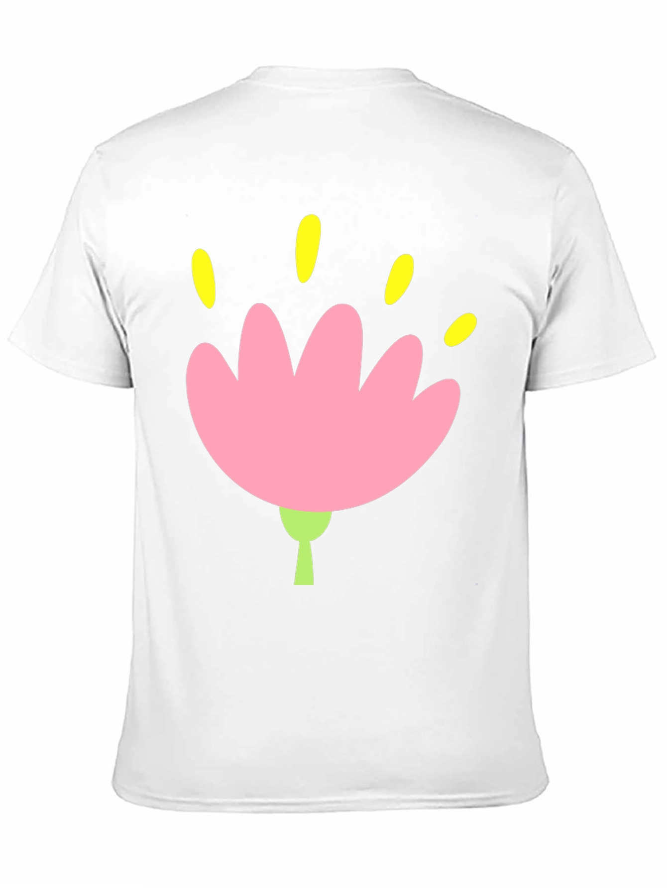 Black Tee with Pink Flower Graphic