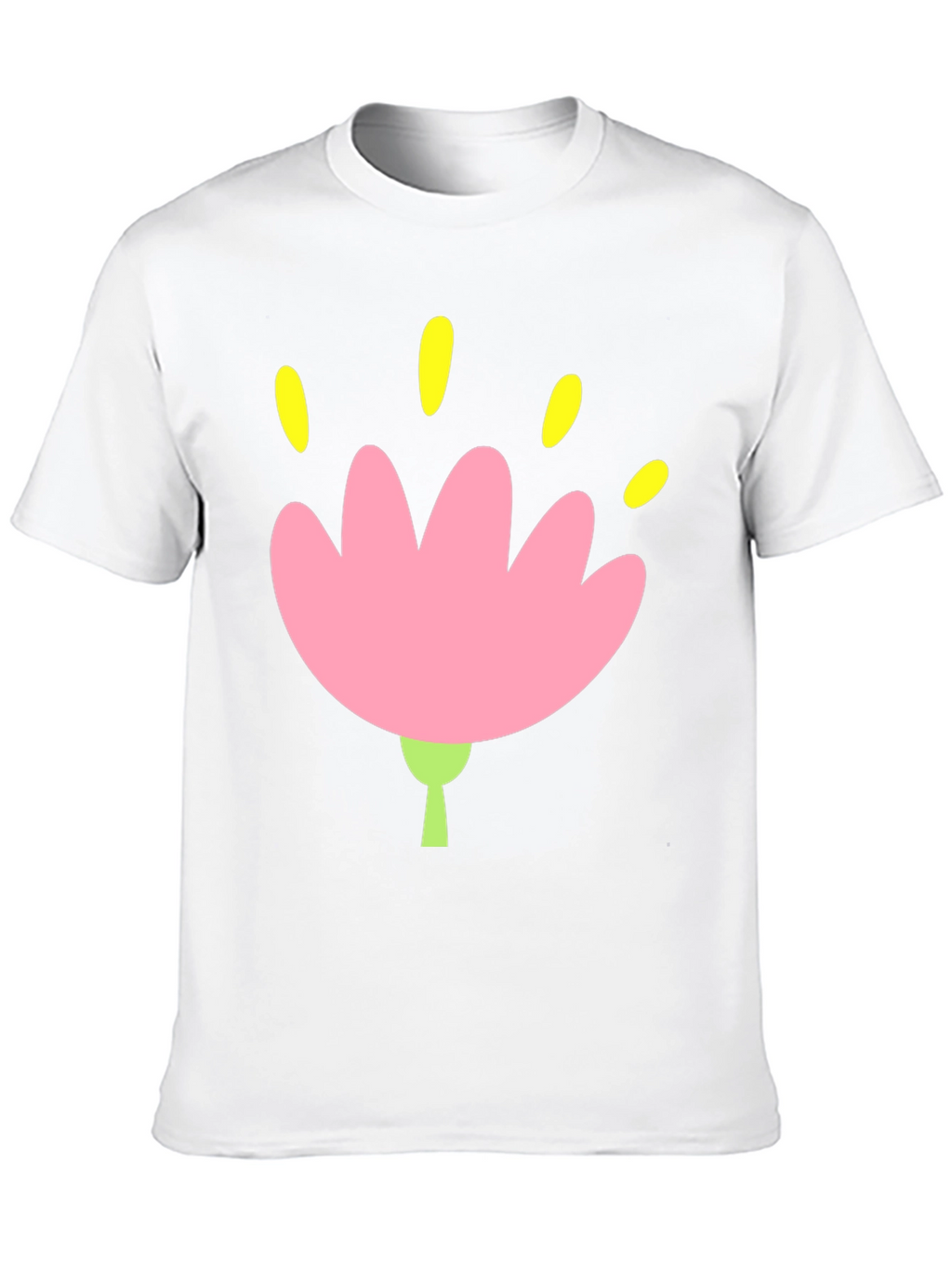 Black Tee with Pink Flower Graphic