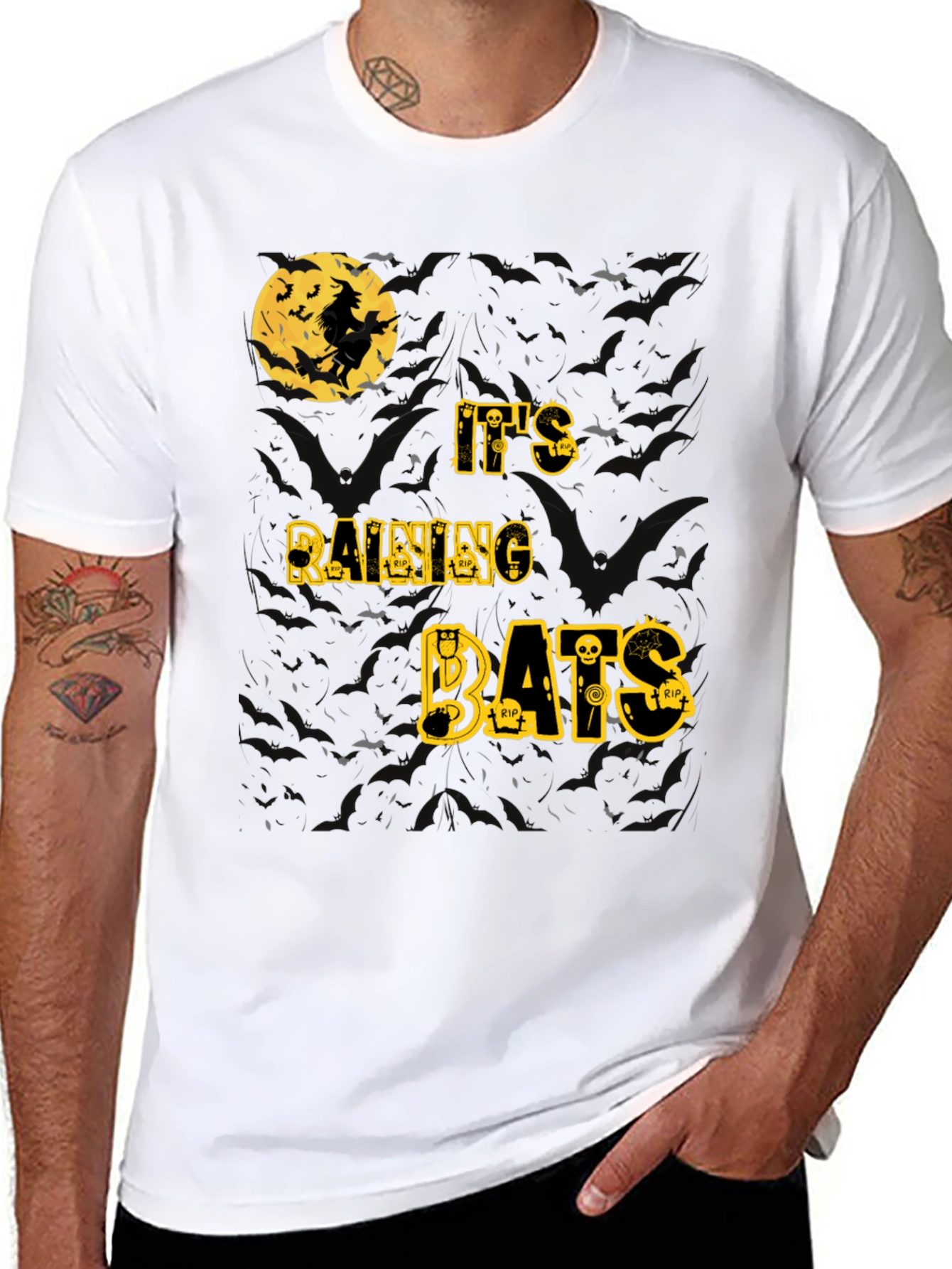 Halloween Witch Bats T-Shirt - Spooky Season Tee