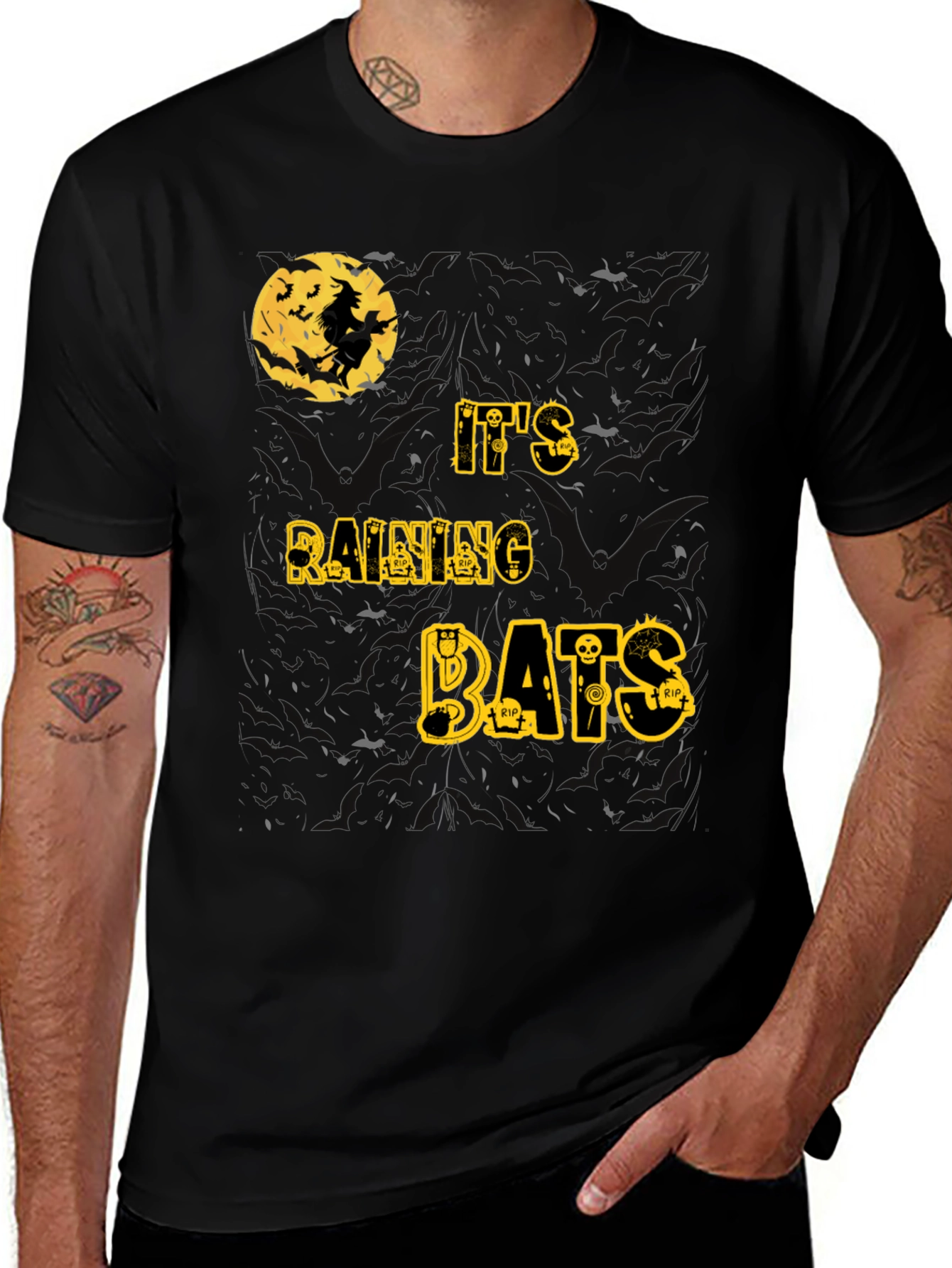 Halloween Witch Bats T-Shirt - Spooky Season Tee