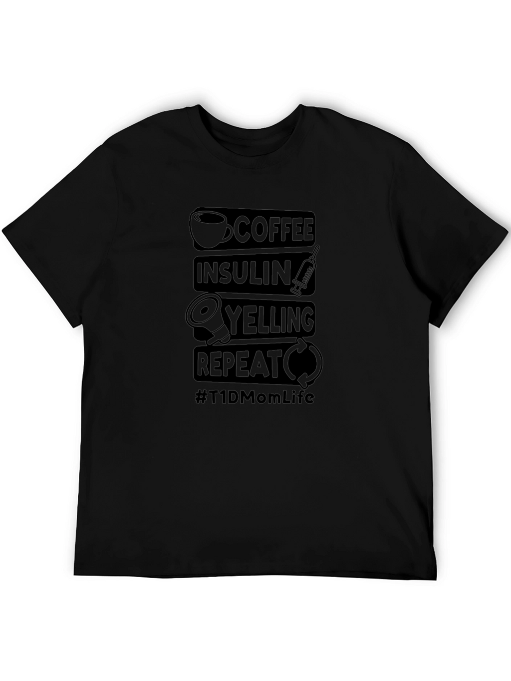 Coffee Insulin Yelling Repeat T-Shirt