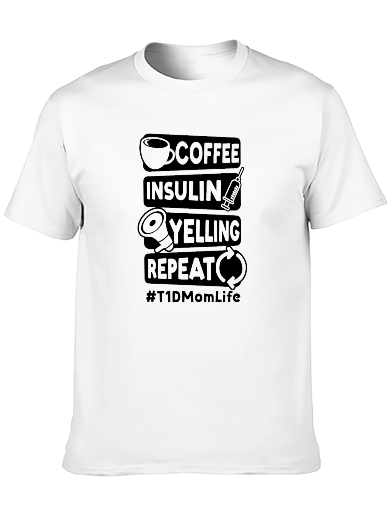 Coffee Insulin Yelling Repeat T-Shirt