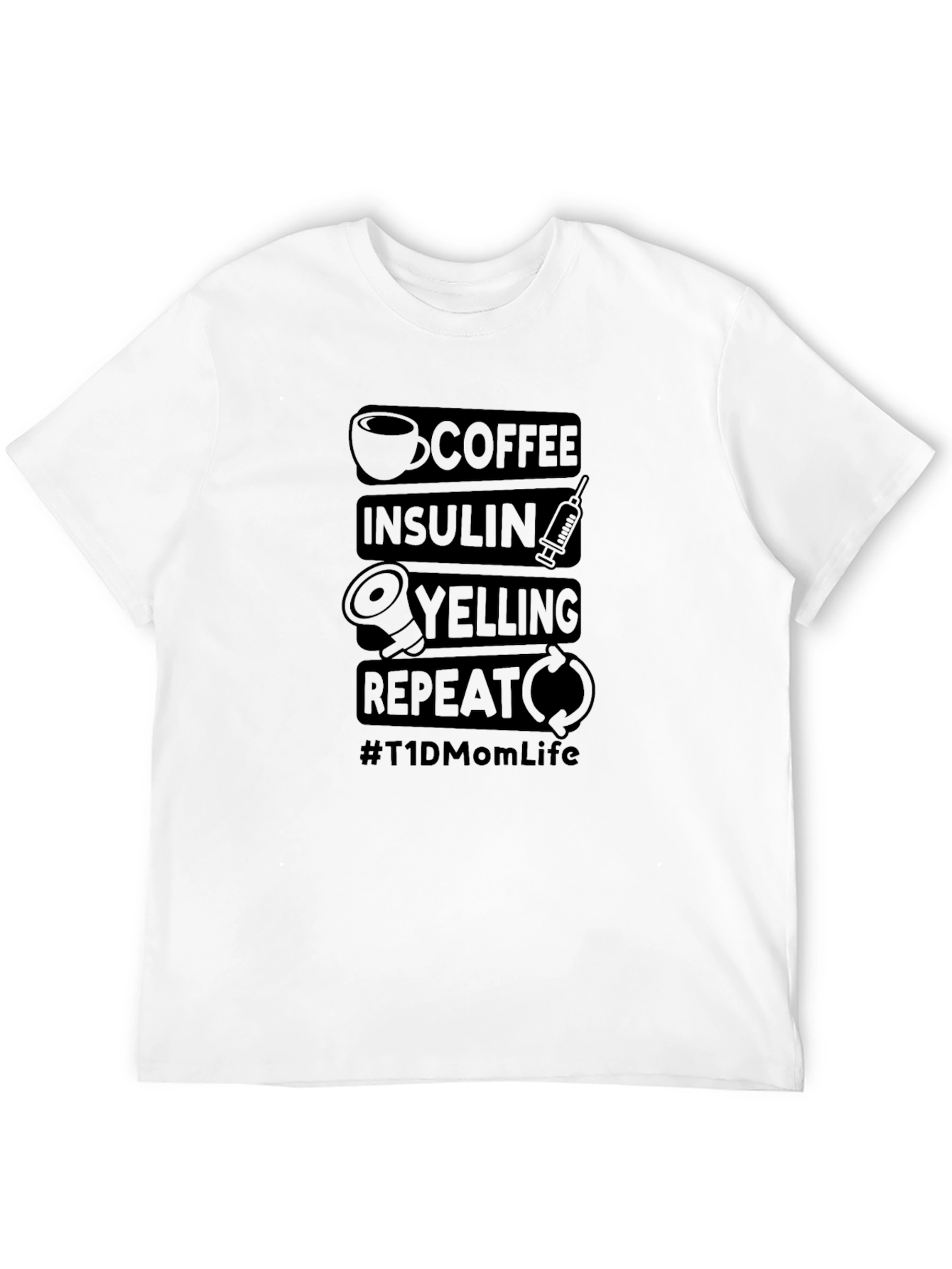 Coffee Insulin Yelling Repeat T-Shirt