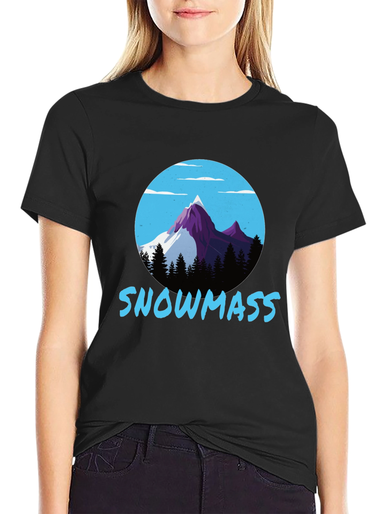 Snowmass Mountain Graphic Tee - Black
