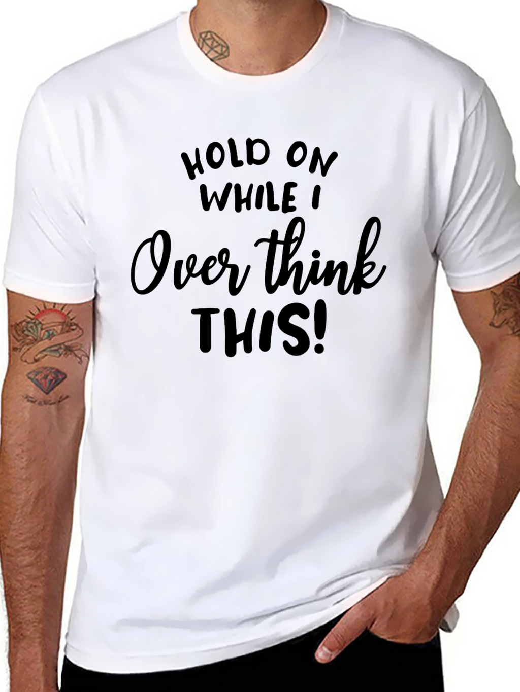 Overthink This! Graphic Tee - Black Cotton