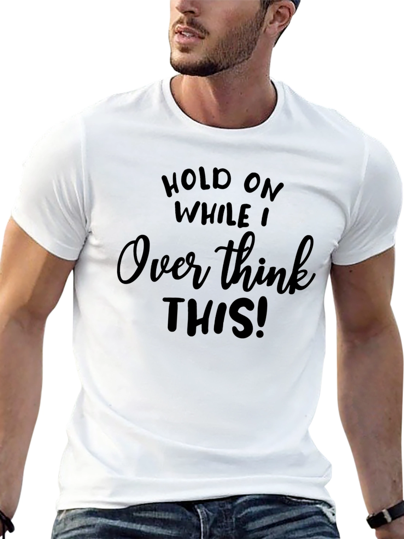 Overthink This! Graphic Tee - Black Cotton