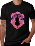 Floral Cello Mens Black T-Shirt