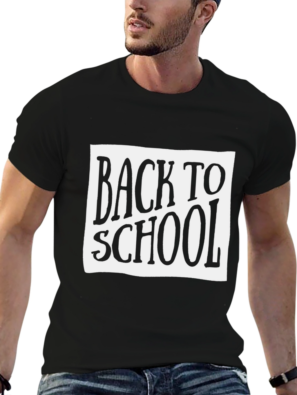 Back to School Graphic Tee - Black Cotton T-Shirt