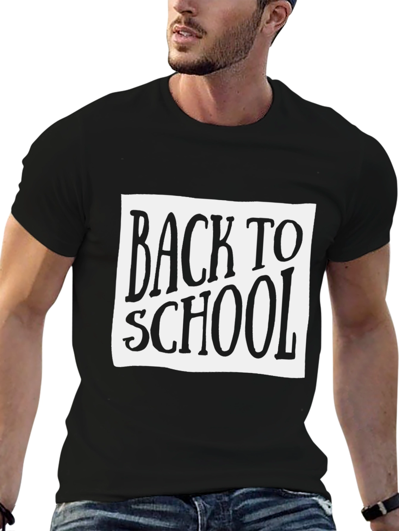 Back to School Graphic Tee - Black Cotton T-Shirt