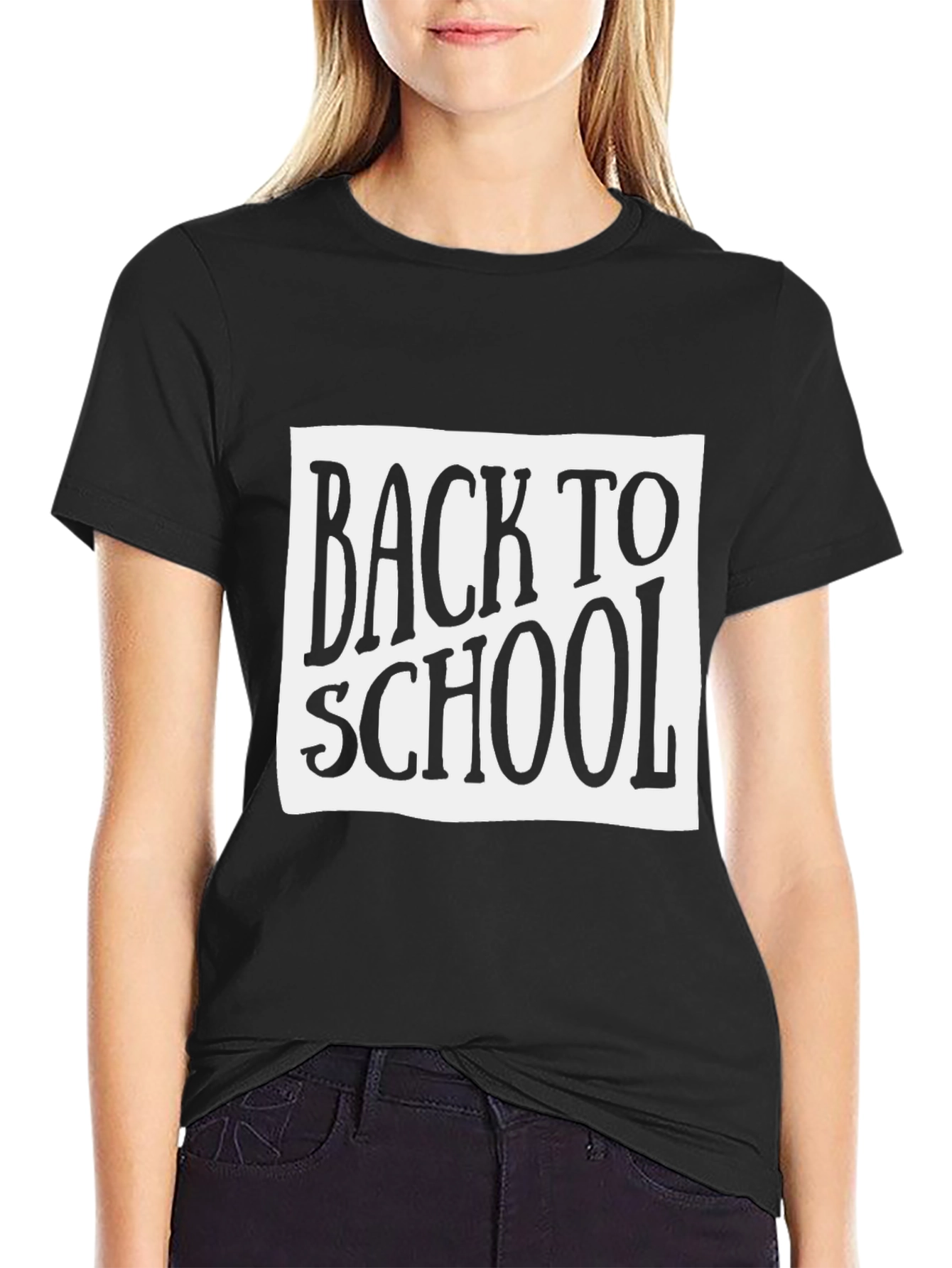Back to School Graphic Tee - Black Cotton T-Shirt