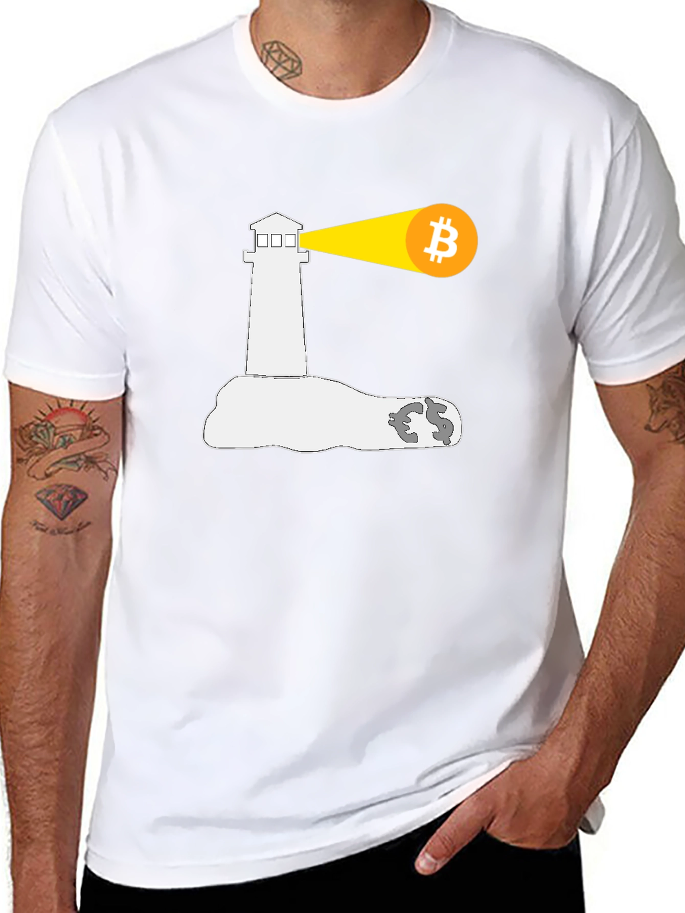 Bitcoin Lighthouse Black T-Shirt