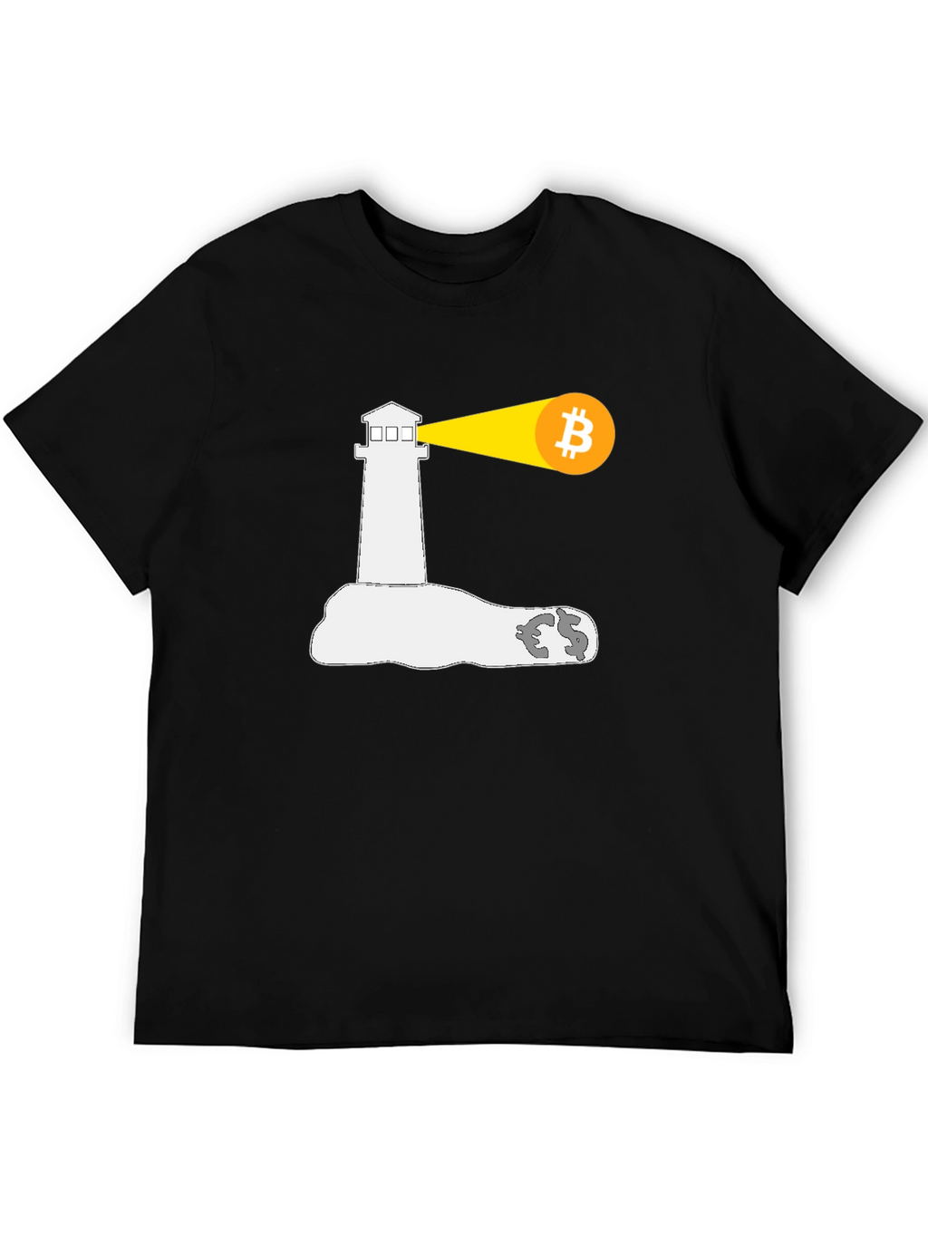 Bitcoin Lighthouse Black T-Shirt
