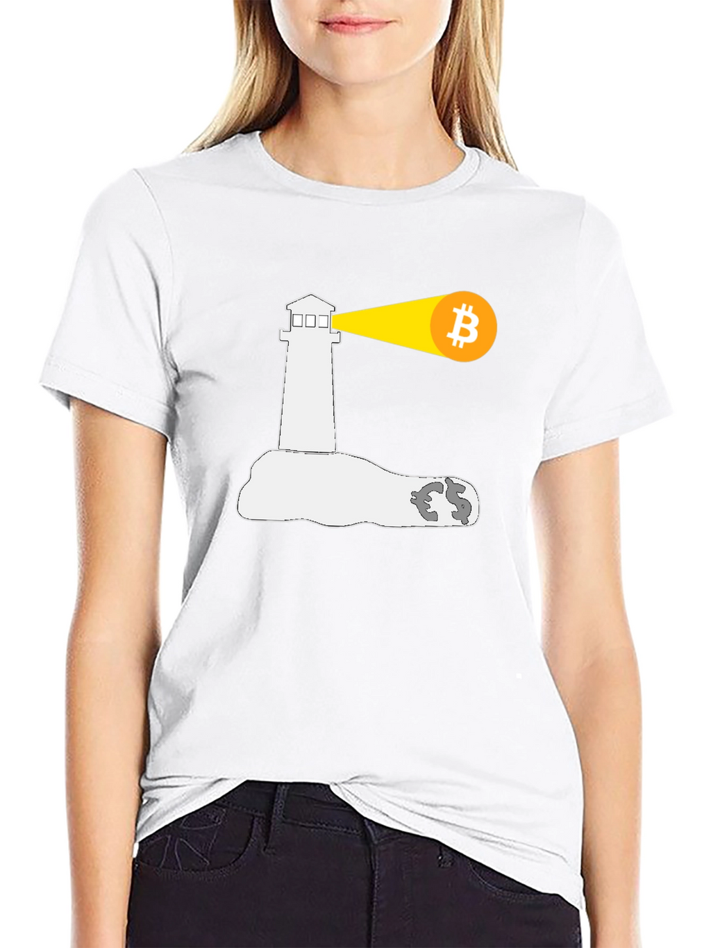 Bitcoin Lighthouse Black T-Shirt
