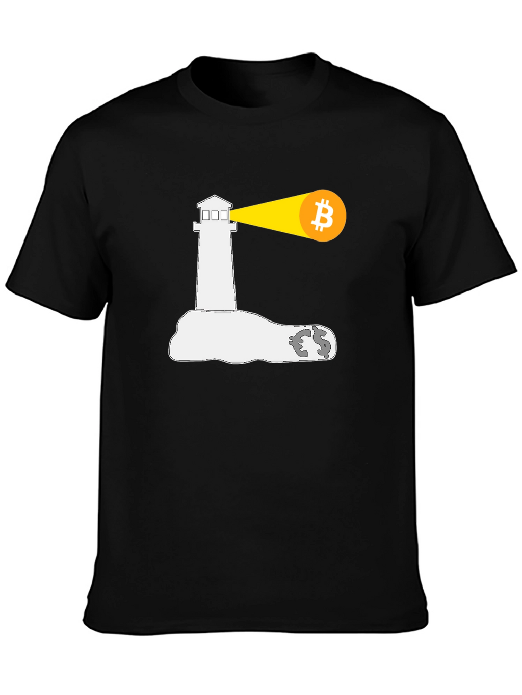 Bitcoin Lighthouse Black T-Shirt