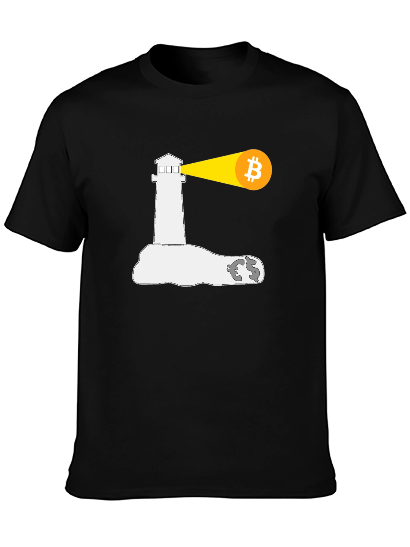 Bitcoin Lighthouse Black T-Shirt