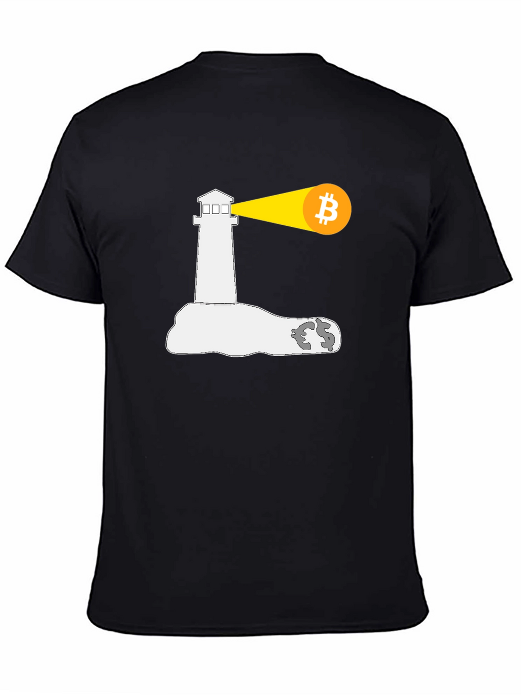 Bitcoin Lighthouse Black T-Shirt