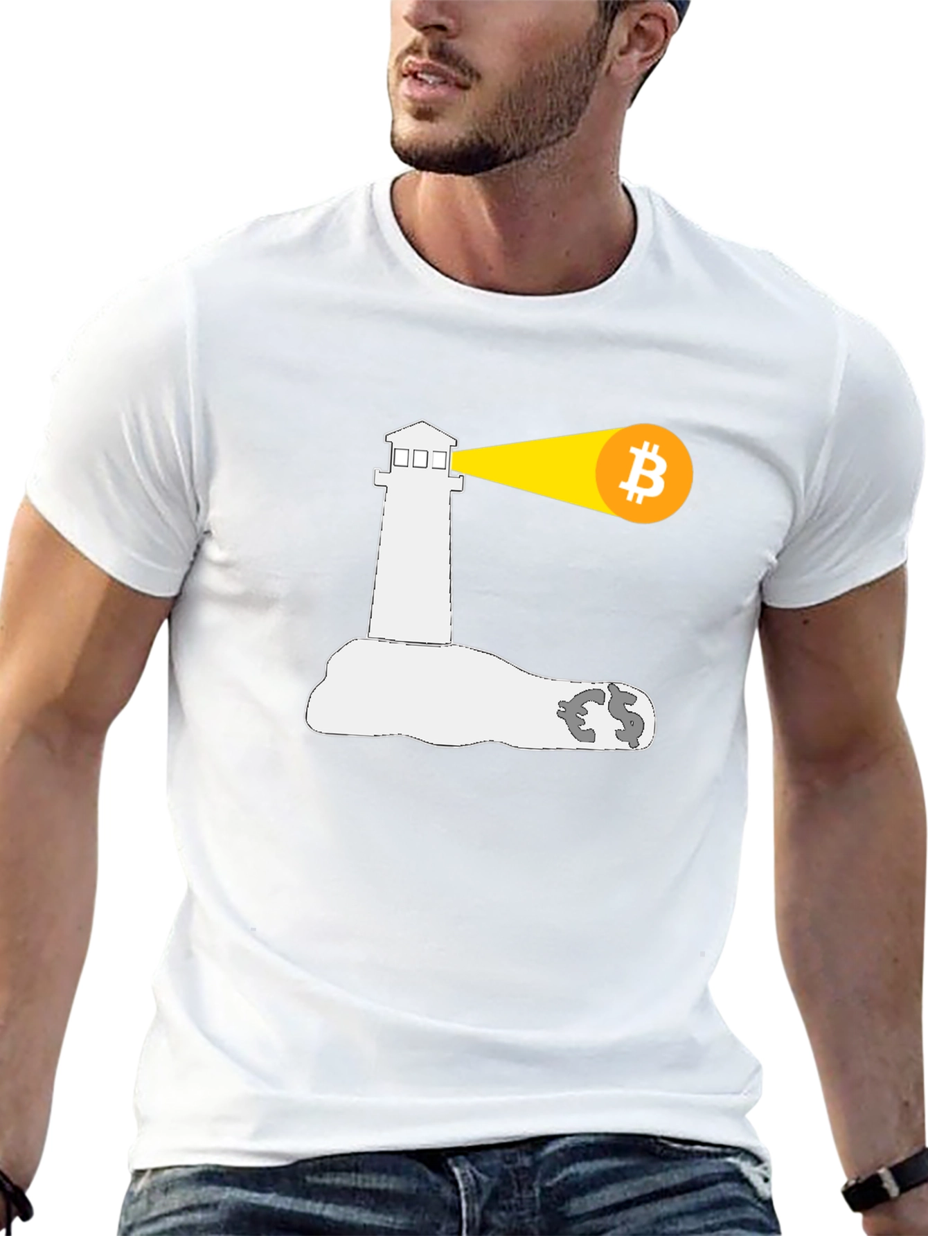 Bitcoin Lighthouse Black T-Shirt