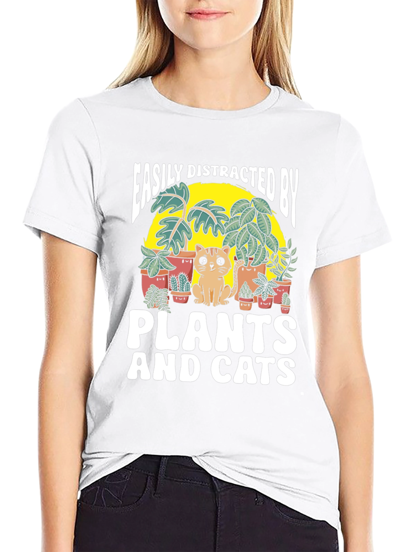 Easily Distracted by Plants and Cats T-Shirt