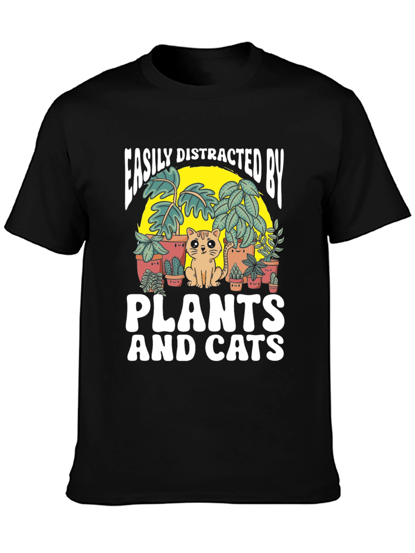 Easily Distracted by Plants and Cats T-Shirt