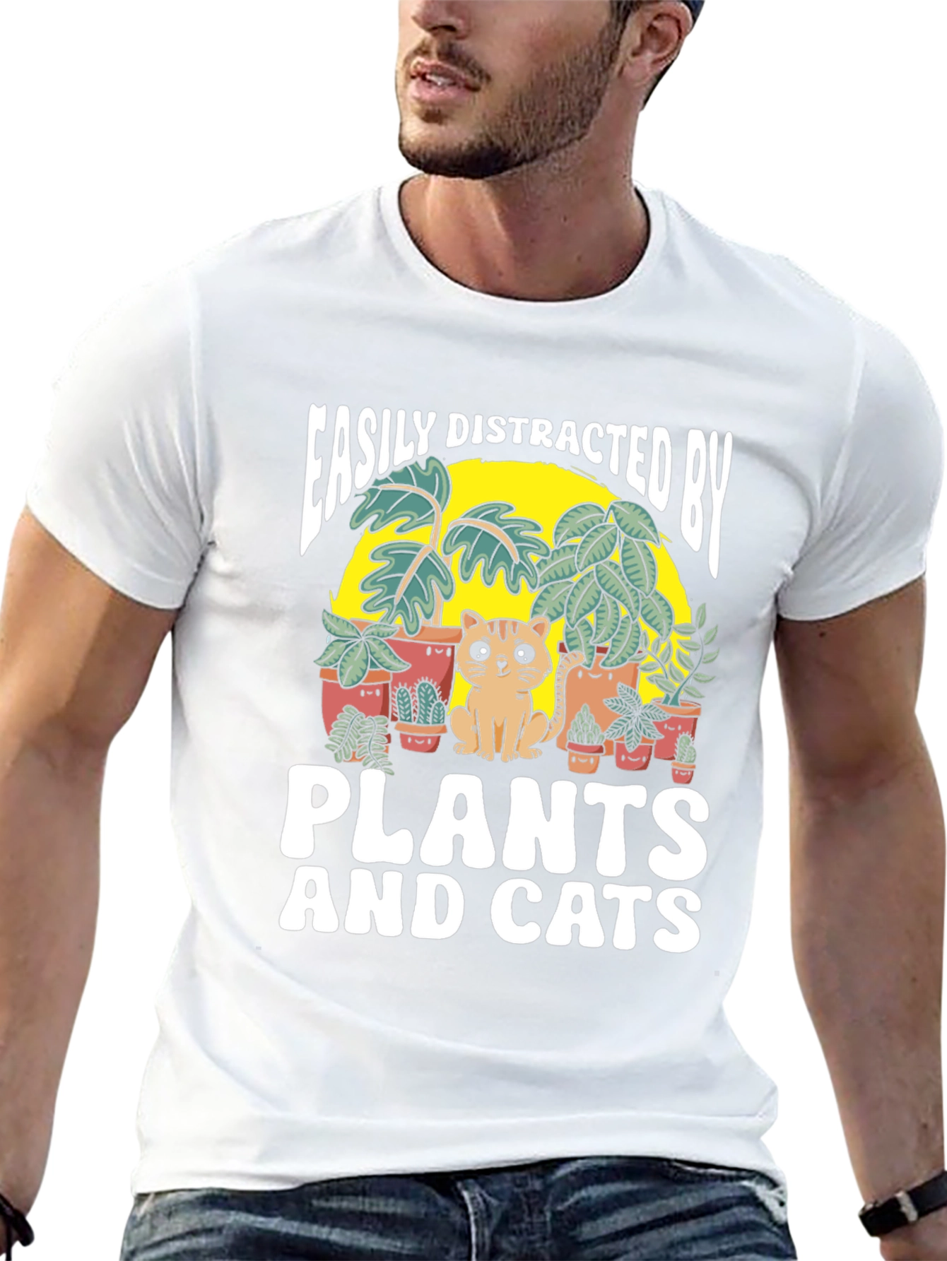 Easily Distracted by Plants and Cats T-Shirt
