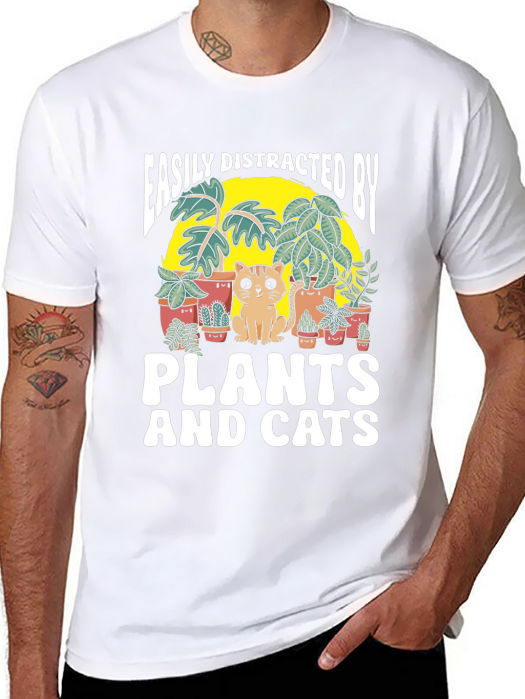 Easily Distracted by Plants and Cats T-Shirt