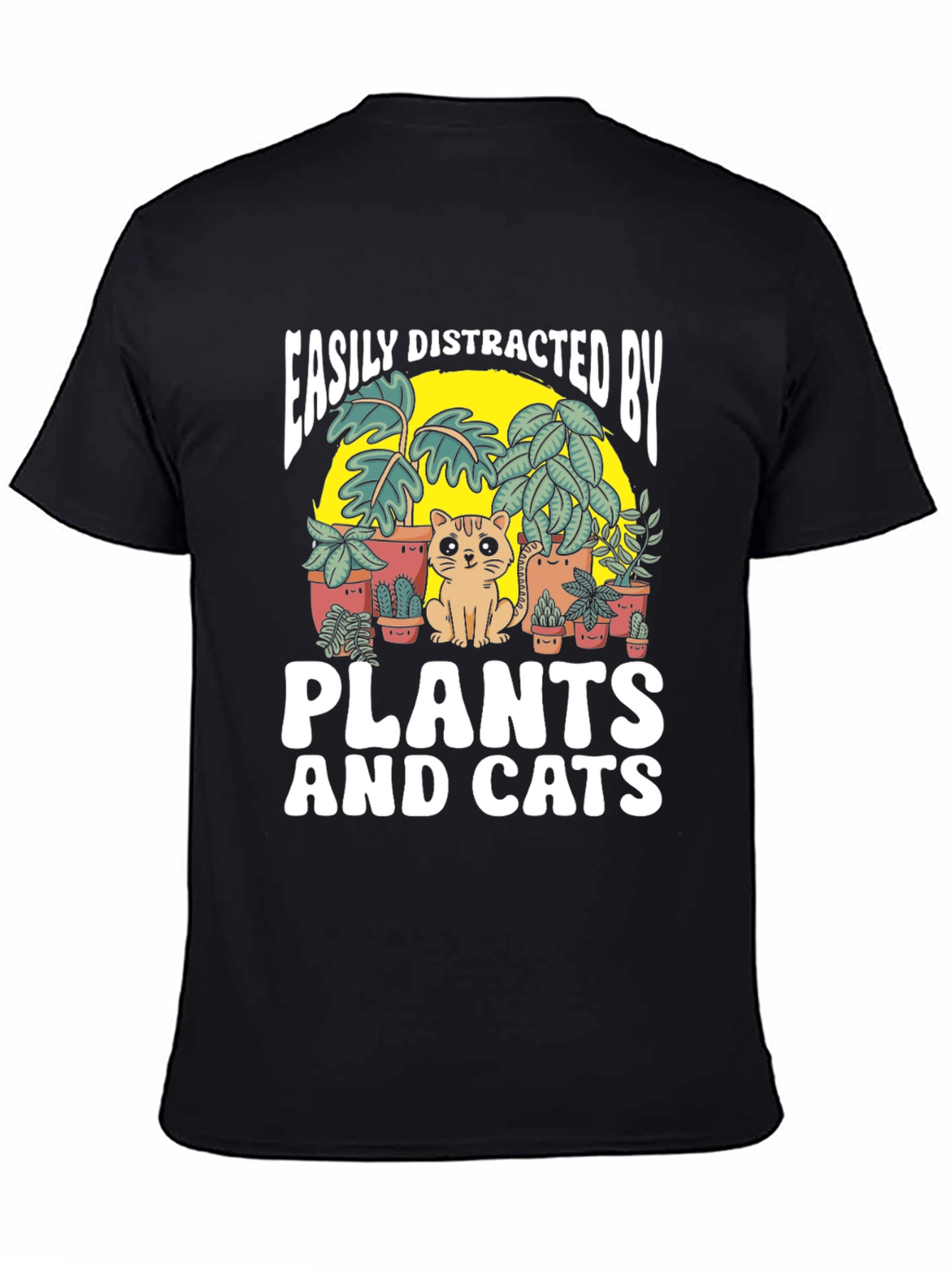 Easily Distracted by Plants and Cats T-Shirt
