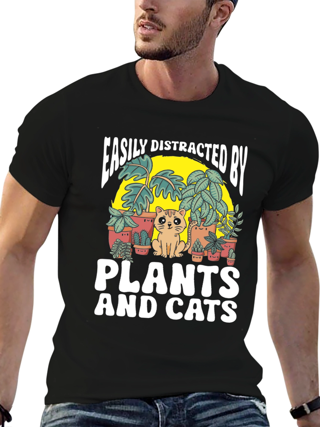 Easily Distracted by Plants and Cats T-Shirt